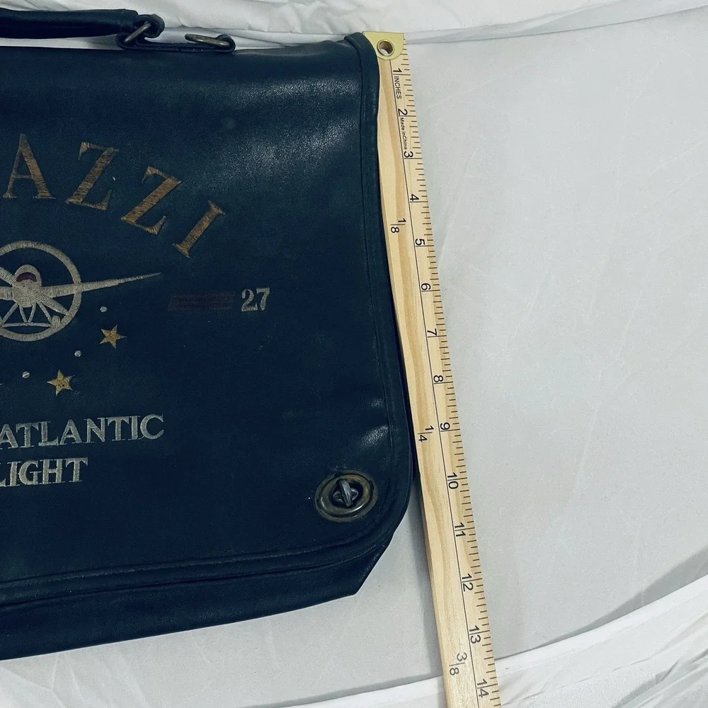 Vintage READ Lagazzi Trans Atlantic‎ Flight Messenger Bag Black Embroidered Dad